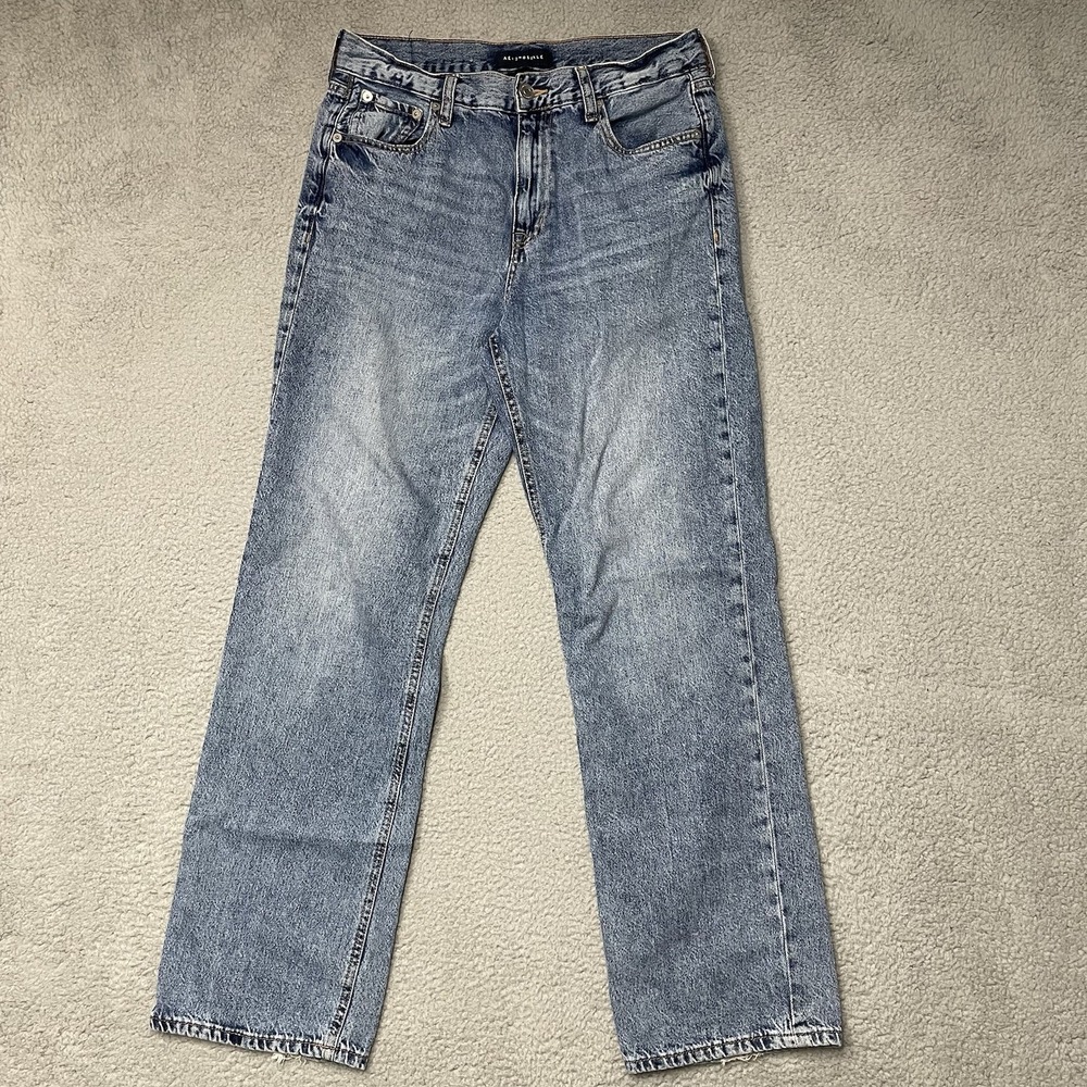 Aeropostale 90 Baggy Jeans Womens 8 REG 32x30 Blue Denim Wide Leg High Rise